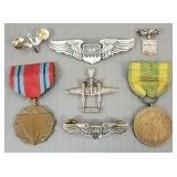 Gp military pilot's wings & medals - some sterling