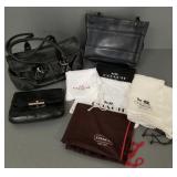 3 Coach leather purses- blue is 9 1/2'H 12'W-