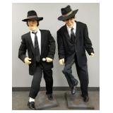 Pair Blues Brothers life size mannequins- 5'11' x