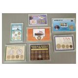 7 U.S. coin sets in cases- some silver