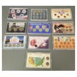 10 U.S. coin sets in cases