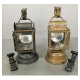 2 antique railroad lanterns- one marked SNCF-