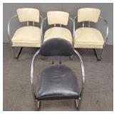 Gp Deco vintage barber shot chairs: one set of 3,