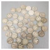 40 U.S. silver Mercury dimes- asst. dates