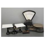 2 antique scales: Toledo 15' Tall etc.