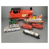 Gp vintage metal toys incl Triang Puff-Puff train,