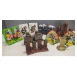 Group assorted bookends incl vintage, etc