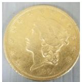 U.S. gold $20- 1861 Liberty coin
