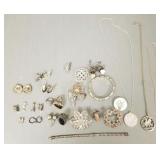 Gp asst. sterling silver, etc. jewelry incl rings,