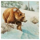 Eric Nielen signed oil on board 'Grizzly Bear'-
