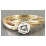 14k gold & .33ct diamond solitaire ring- 2.6g,