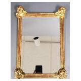 Giltwood cherub motif mirror- 16' x 11' O.D.