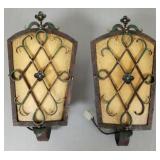 Pair Arts & Crafts iron sconces- 11 1/2'H 6'W