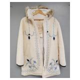 Hudson Bay ladies wool coat w/ embroidery- size 8,