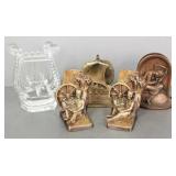 4 pr metal, etc. bookends- 7'H tallest