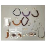 Group jewelry incl gemstone bead bracelets,