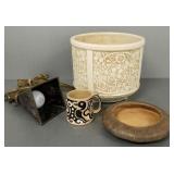 Gp vintage Arts & Crafts items incl Shearwater mug
