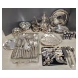 Gp asst silverplate flatware & hollowware incl
