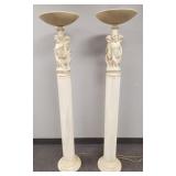2 composition figural floor lamps- 71'H with high