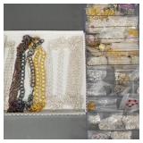 Gp silver tone & gold tone chains & misc jewelry