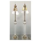 2 vintage Baccarat type table lamps- 32'H