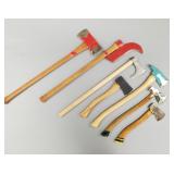 7 vintage, etc axes, hatchets, etc