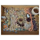 Group vintage, etc jewelry incl cameo, rhinestone,