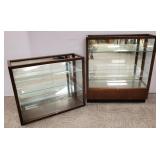 2 sliding glass door showcases w/ locks &