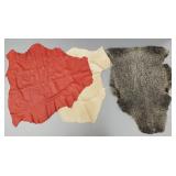 Sheepskin pelt/ rug & 2 butter soft tanned leather