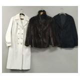 3 vintage fur etc. coats: mink, Persian lamb &