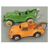 2 antique cast iron wreckers: Arcade & Hubley