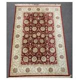 Oriental style floral pattern rug w/ fringe border