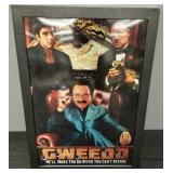 Lighted theater movie poster advertising frame w/