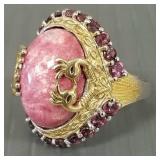 Designer STS sterling silver ring w/ Thulite,