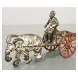 Antique Kenton cast iron elephant drawn car with