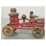 Antique Hubley cast iron fire pumper truck w/