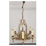 Vintage bronze 6 light chandelier- 24"H 19 1/2"W