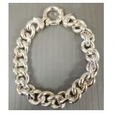 Italy sterling silver chain link bracelet- 30.5,