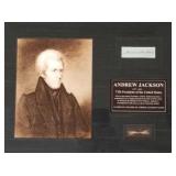 Framed Andrew Jackson hair strands & print