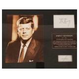 Framed John F. Kennedy hair strands & photo print