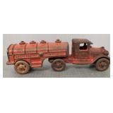 Antique cast iron gasoline oil truck A C Williams-