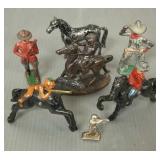 Gp vintage cast iron/ metal figures: cowboys,