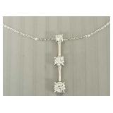 10K white gold & diamond pendant on 14K chain-