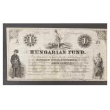 1852 Hungarian Fund currency: one dollar