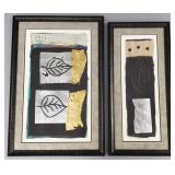 2 Hanlon signed mixed media artworks w/ silver