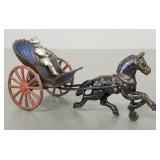 Antique Kenton cast iron horse drawn shell