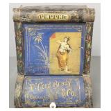Antique McCord, Brady & Co spice tin- 12"H 9 1/2"W