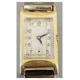 Vintage 18K gold 15 jewel tank watch- 7g case only