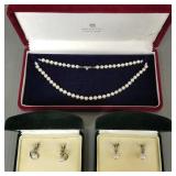 3 pcs N.O.S. Mikimoto pearl jewerly: 14 1/2"L, 5mm