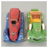 2 antique cast iron cars: Hubley take apart